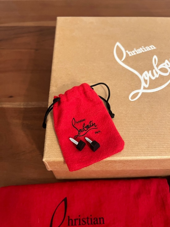 Christian Louboutin Red Dust Bags with Tan Branded Box - Picture 2 of 2